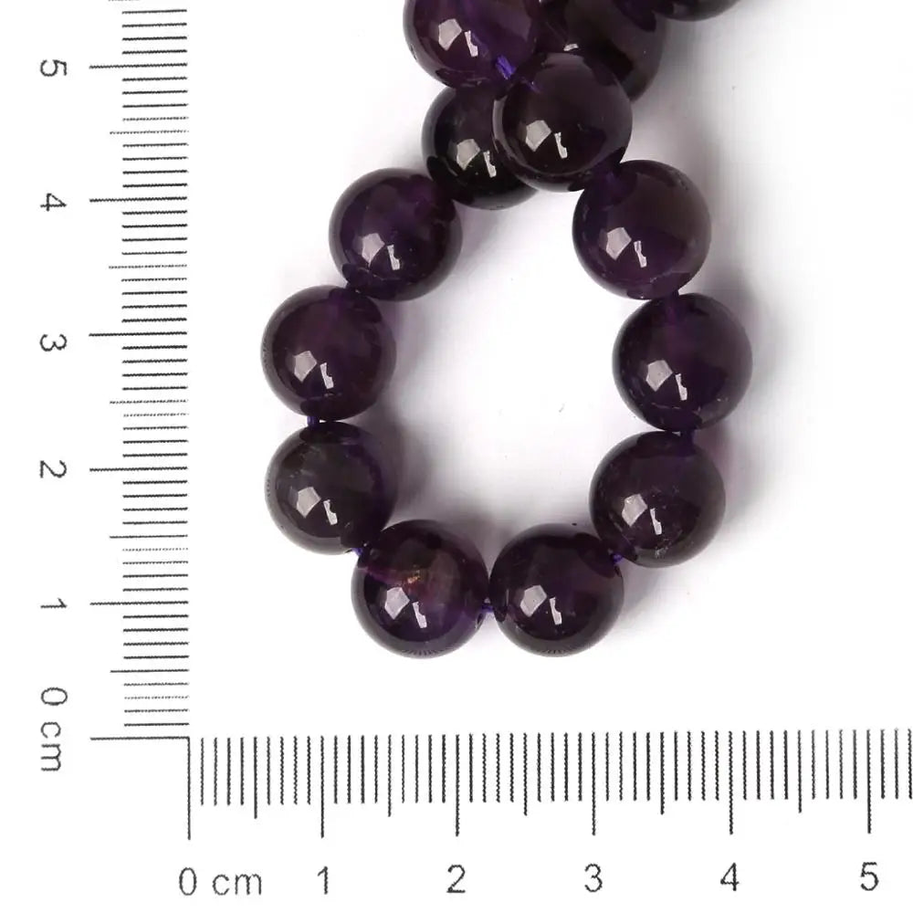 High Quality Natural Stone Purple Amethysts Crystals Round Loose Beads