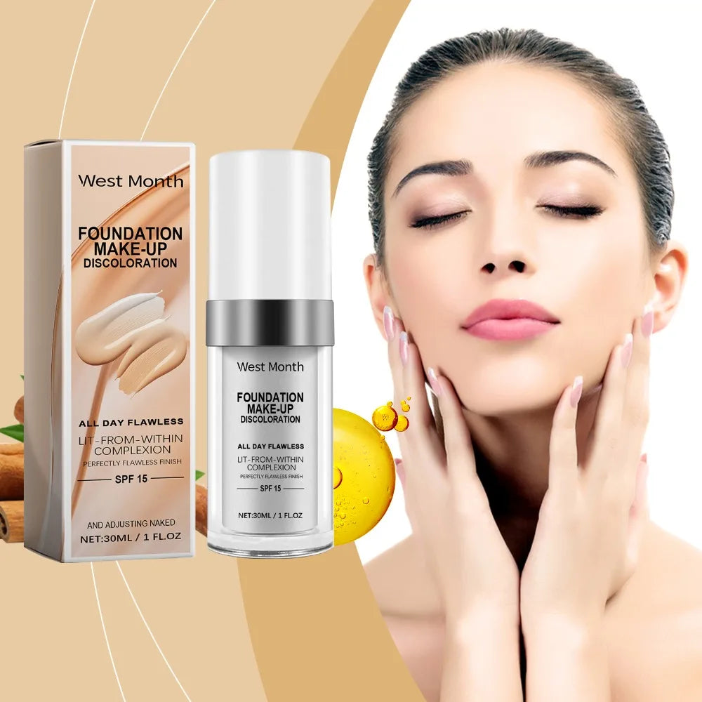 Moisturizing Liquid Foundation Long Lasting Light Concealing Hydrating Daily Base Makeup