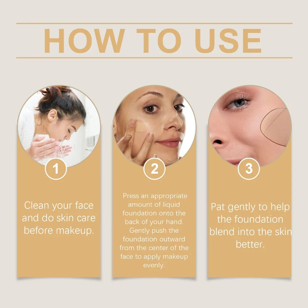 Moisturizing Liquid Foundation Long Lasting Light Concealing Hydrating Daily Base Makeup