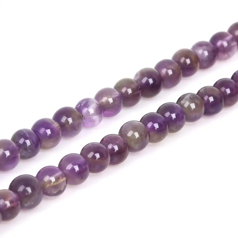 High Quality Natural Stone Purple Amethysts Crystals Round Loose Beads