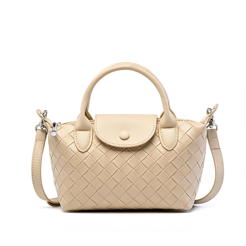 Handbags Top Handle Woven PU Zipper Crossbody Shoulder Bag