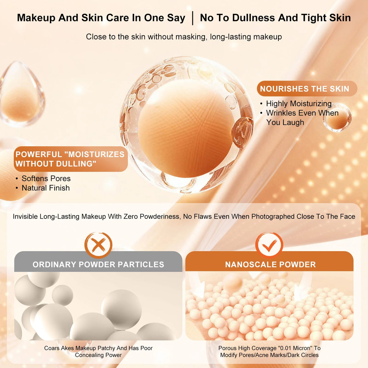 Lightweight Concealing Foundation Long-Lasting  Spray Foundation