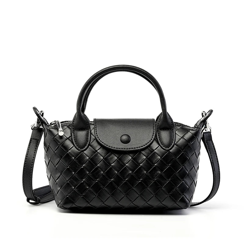 Handbags Top Handle Woven PU Zipper Crossbody Shoulder Bag