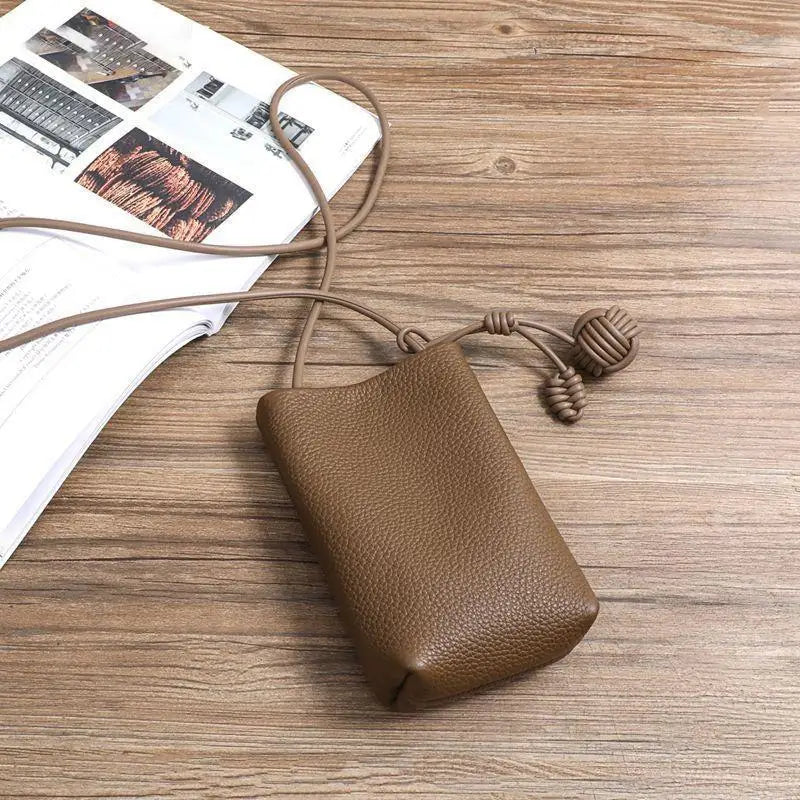 Mini Crossbody Mobile Phone Bag for Women Artistic Round Ball Design