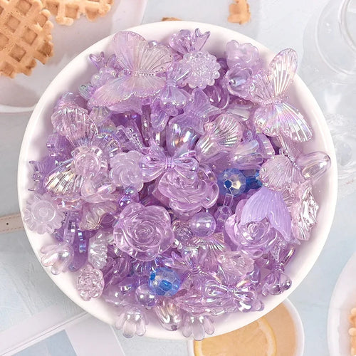 10/30/50g Acrylic Butterfly Flatback Resin Flowers Charms for Craft