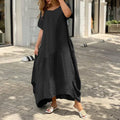 Casual Dresses Side Double Pockets Gown