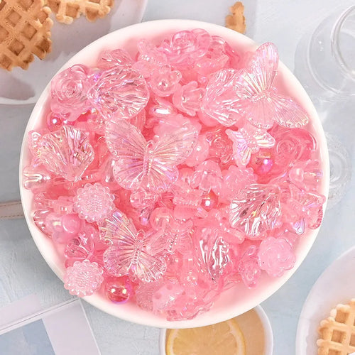 10/30/50g Acrylic Butterfly Flatback Resin Flowers Charms for Craft