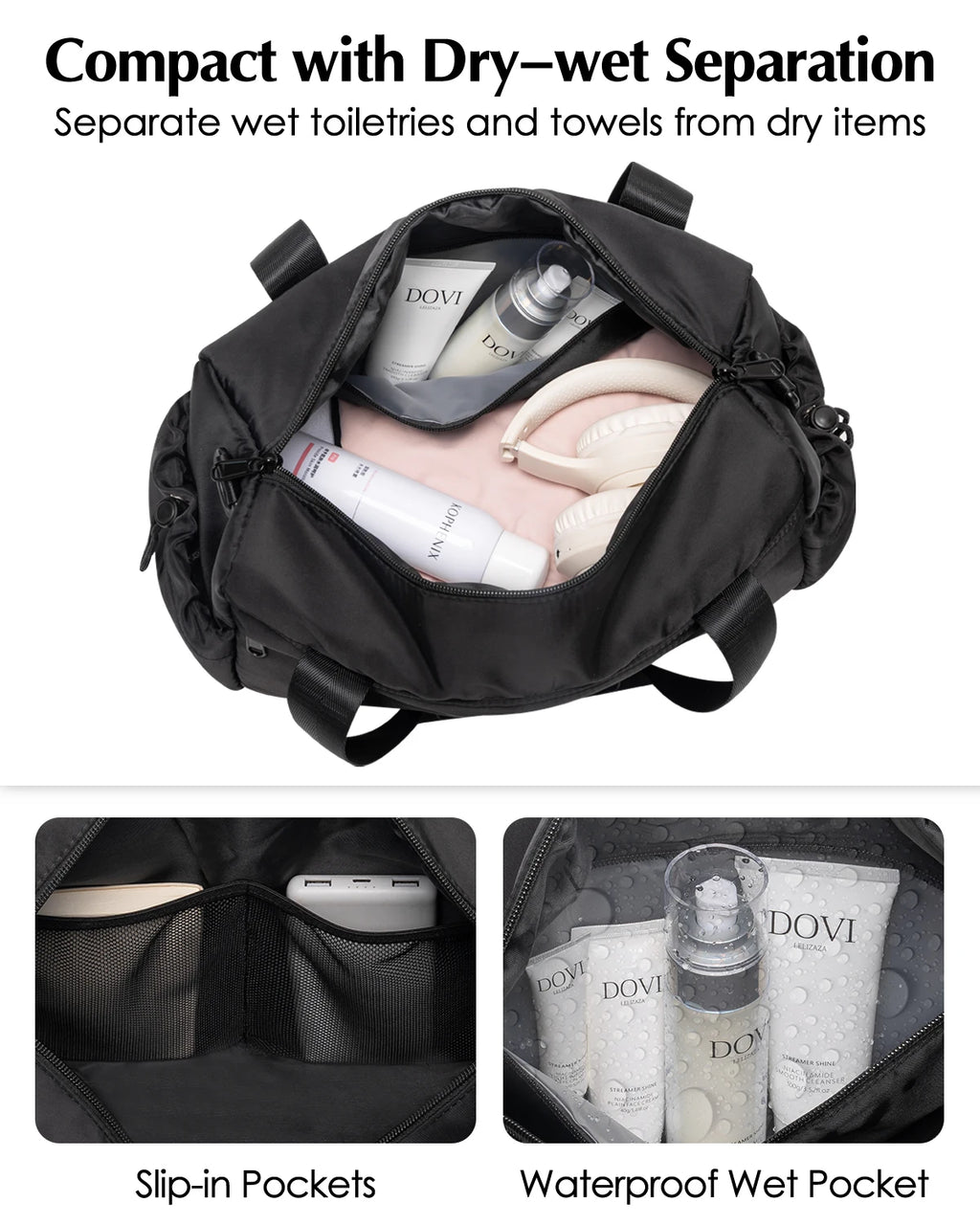 Small Gym Bag for Women with Yoga Mat Holder, Mini Duffle Bag for
