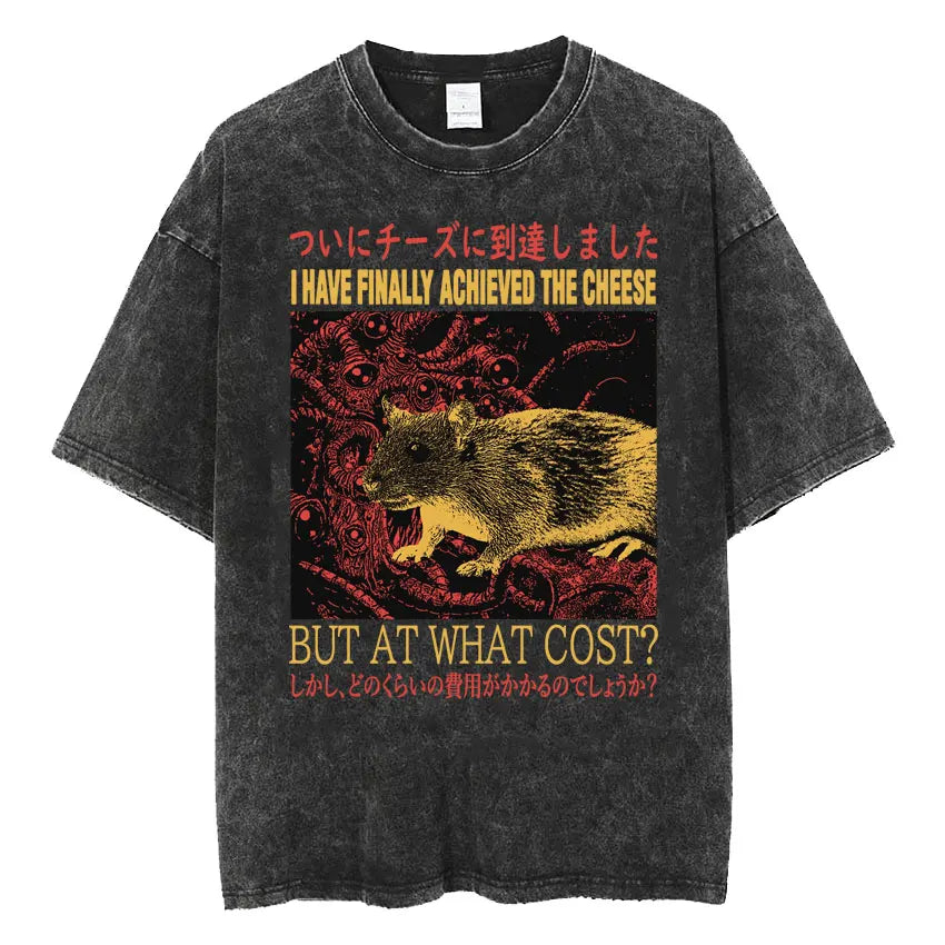 The Horrors Are Never Ending Yet I Remain Silly T-shirt Funny Frog Retro Washed T Shirt Men's Oversized Tees