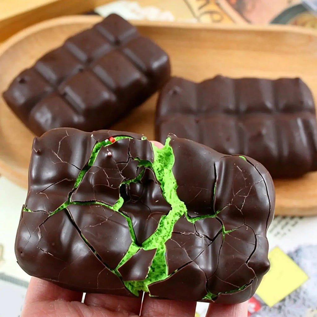 Chocolate Squishy Squeeze Toy Crispy Chocolate Wax Cracking Stress