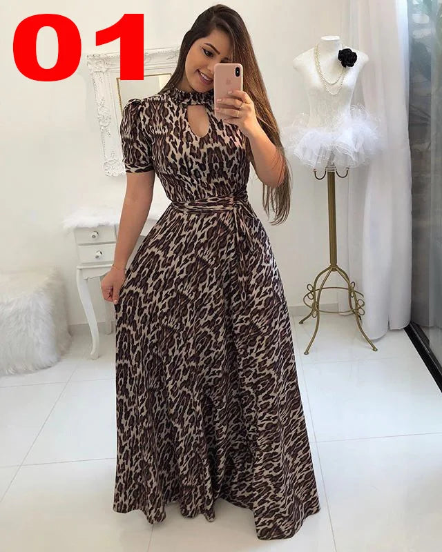 Turtleneck Digital Print Short Sleeve Big Swing