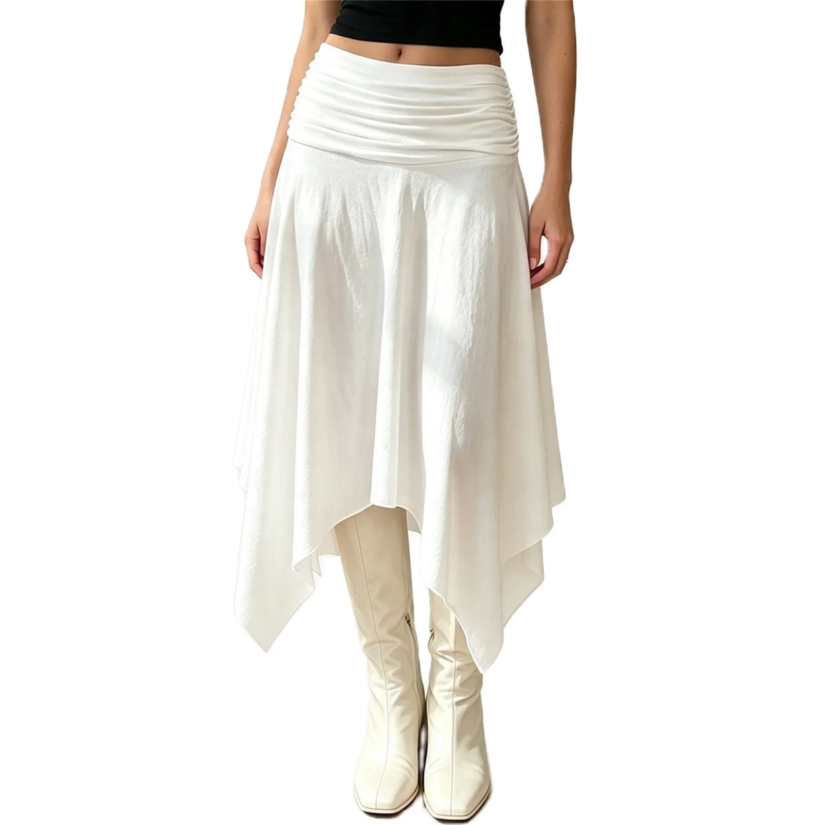 2027 Early Autumn Women's Sexy Low-Rise Casual Asymmetrical Hem Midi