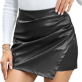 Hip Black Leather Irregular Design Sexy Club Parties Attire