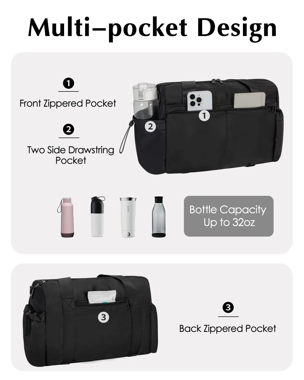 Small Gym Bag for Women with Yoga Mat Holder, Mini Duffle Bag for