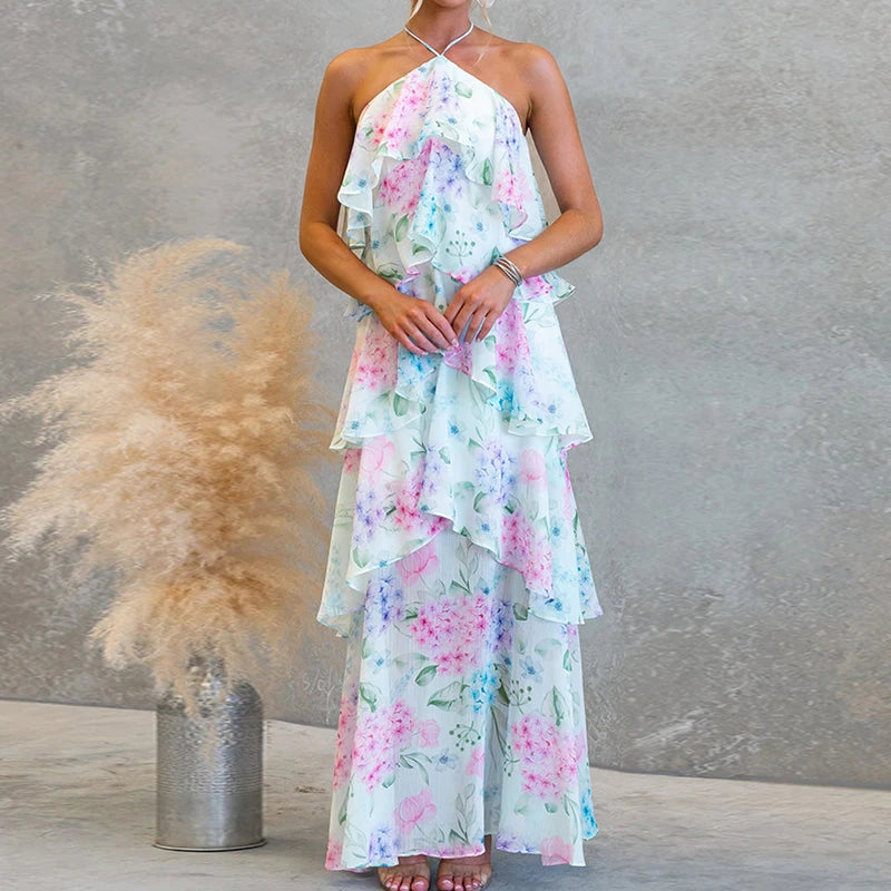 Chic Party Dress, 2026 Halter Lace-Up Ladies Dress Vestidos