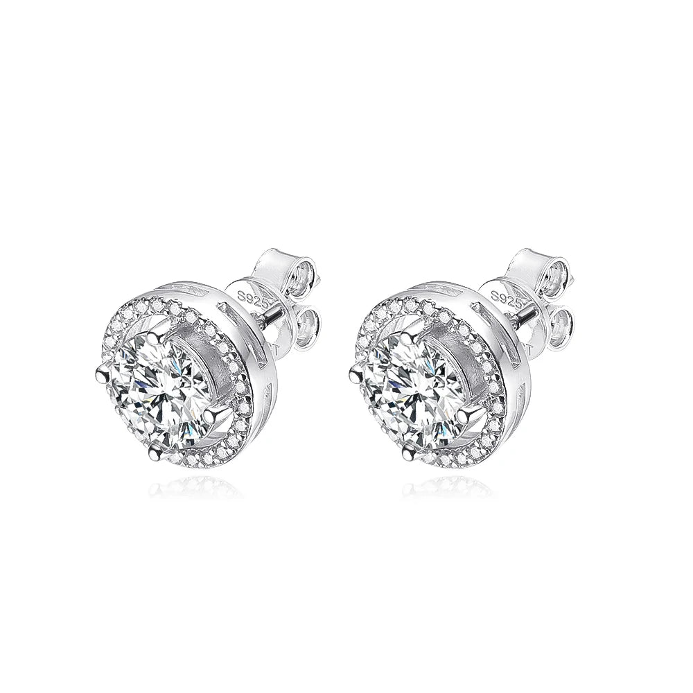 OEVAS 100% 925 Sterling Silver 0.5-2 Carat Moissanite Earrings