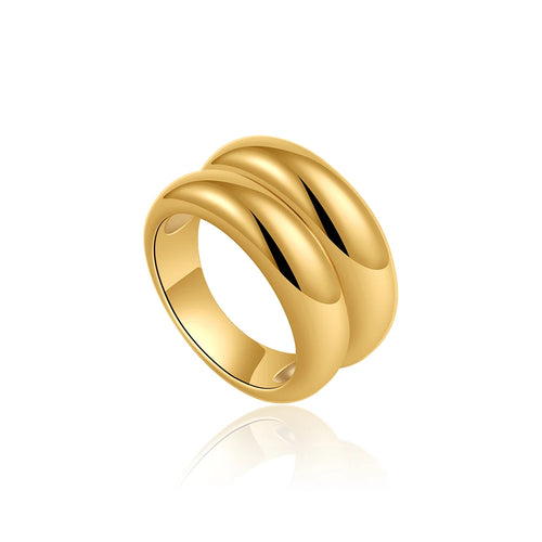 Fashion Mixed Color Multilayer Chunky Rings Gold&Silver Plated Cross