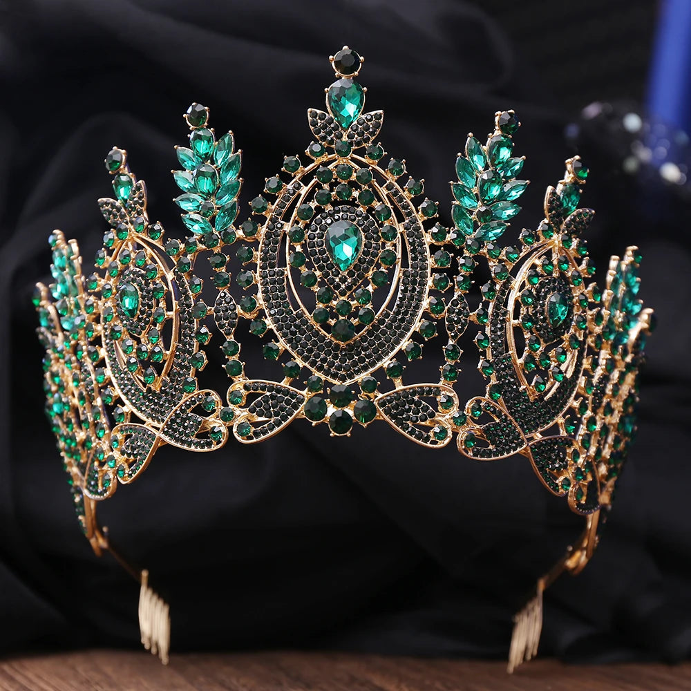 Crown Vintage Baroque Rhinestone Tiara  Hair Accessories