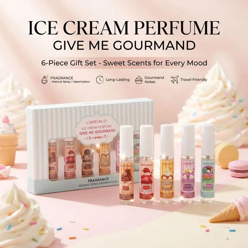 LAPEIALO Ice cream perfume 6 Gift box set of gourmet milk-flavored