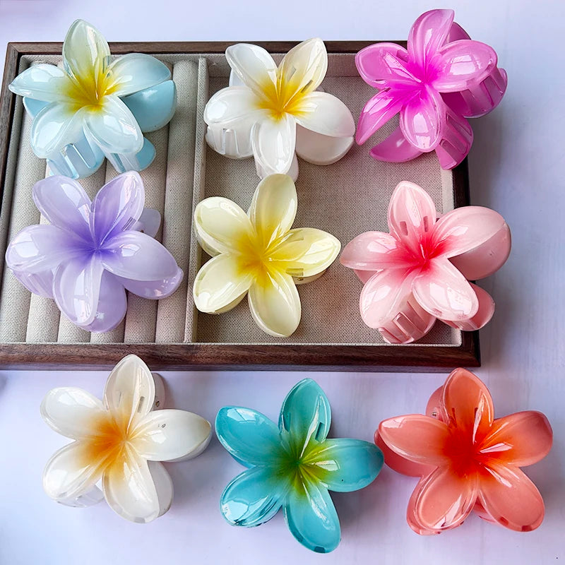 2PCS Fashion Women Flower Hair Clip Set Vacation Bohemia Egg Flower