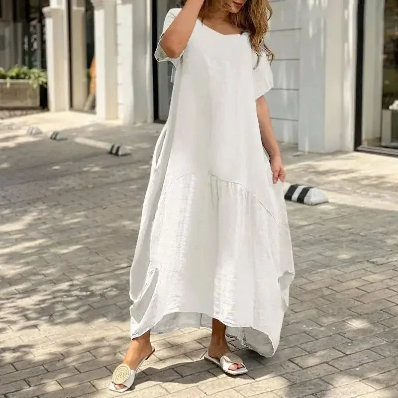 Casual Dresses Side Double Pockets Gown