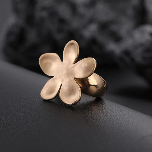 Flashbuy Chunky Gold Color Metal Geometric Rings for Women Statement