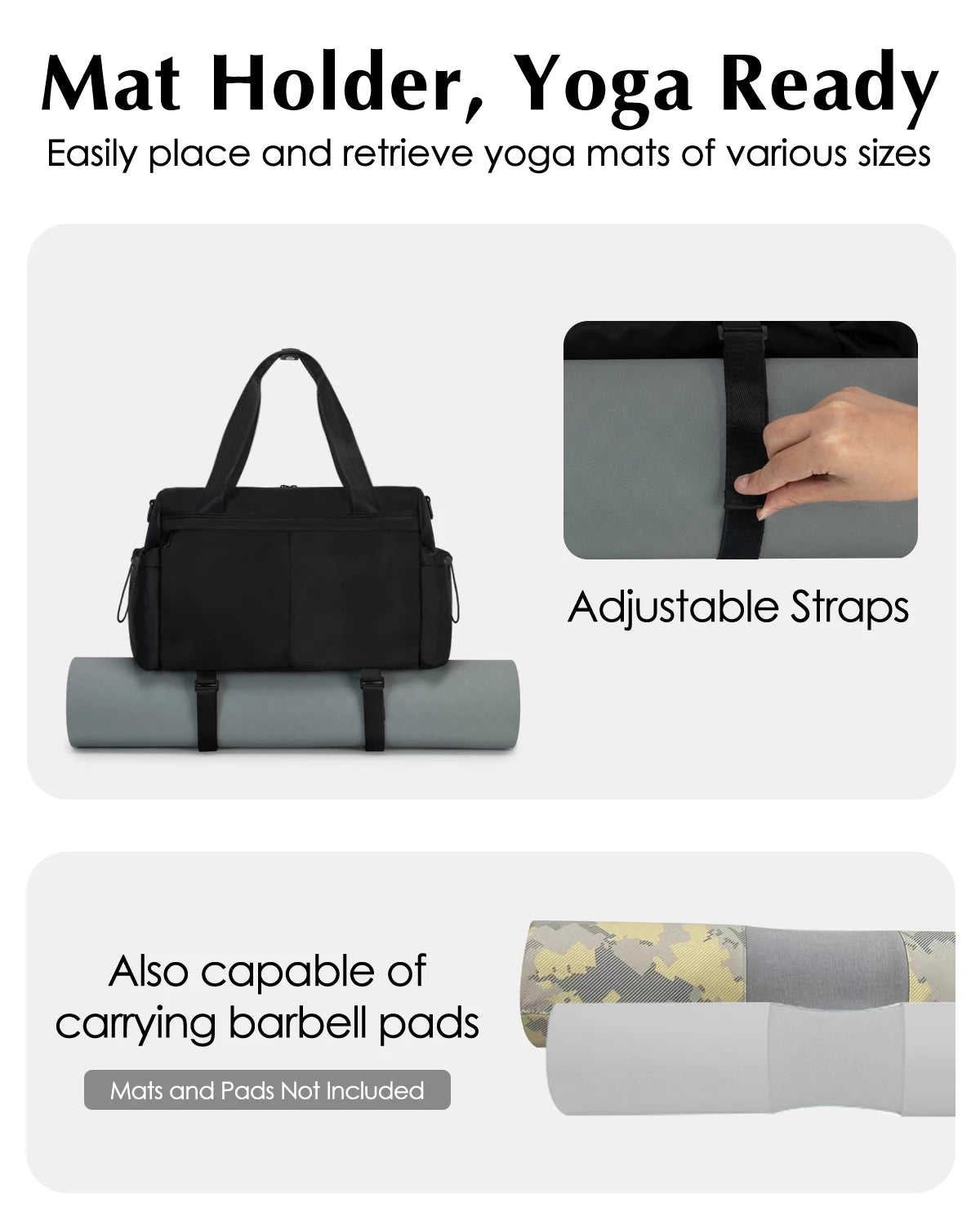 Small Gym Bag for Women with Yoga Mat Holder, Mini Duffle Bag for