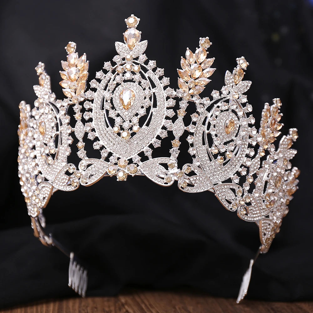 Crown Vintage Baroque Rhinestone Tiara  Hair Accessories