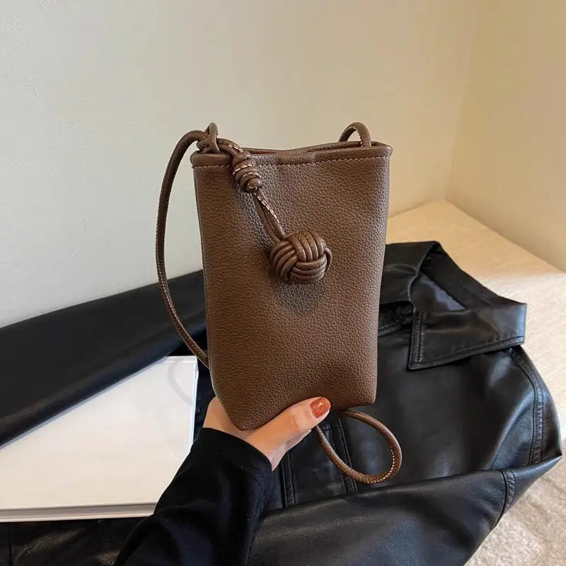 Mini Crossbody Mobile Phone Bag for Women Artistic Round Ball Design
