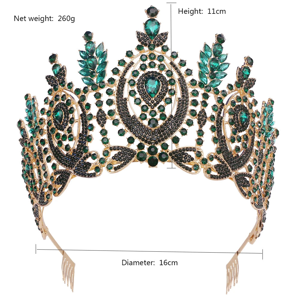 Crown Vintage Baroque Rhinestone Tiara  Hair Accessories