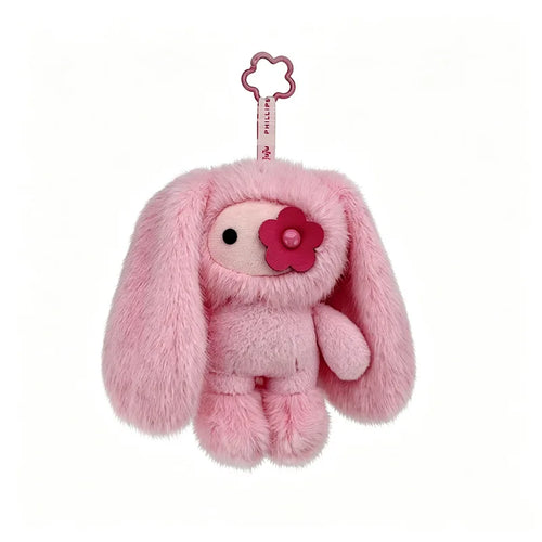 Cute Juju Rabbit Plush Keychain Flower Eye Bunny Stuffed Doll Kawaii