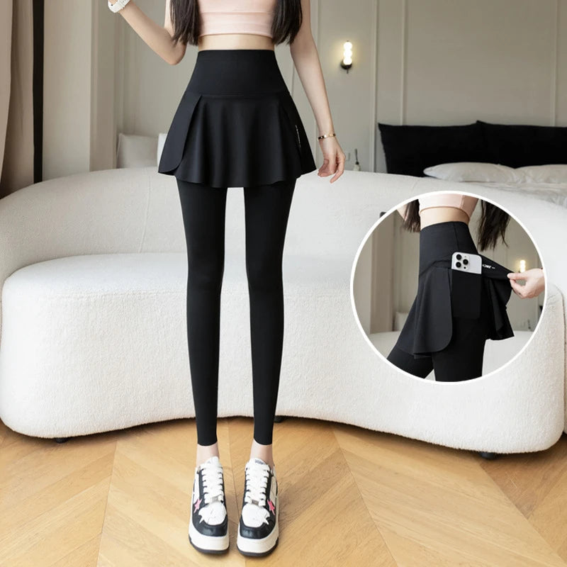 Two Pieces Leggings High Waist with Pocket Yoga Pants
