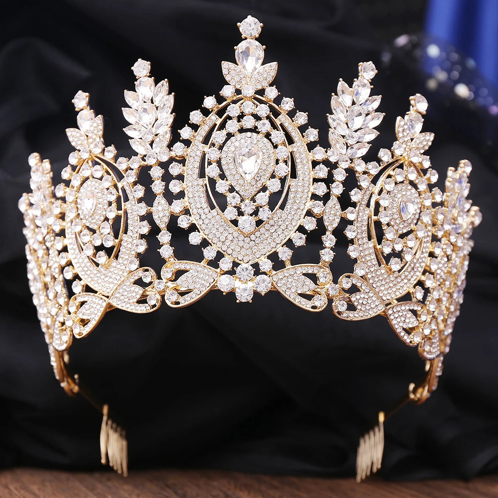 Crown Vintage Baroque Rhinestone Tiara  Hair Accessories