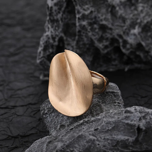 Flashbuy Chunky Gold Color Metal Geometric Rings for Women Statement