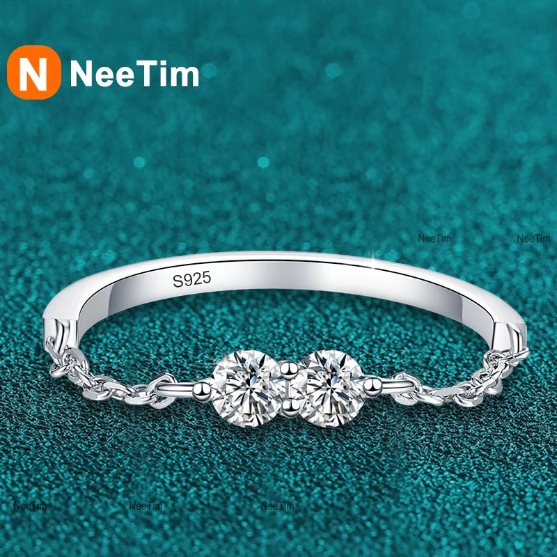 3mm Moissanite 925 Sterling Silver Eternity Band