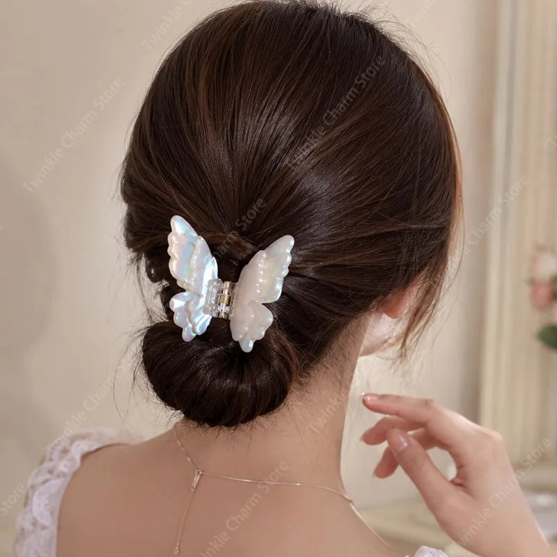 Fashion Sweet Colorful Butterfly Hair Claw Acetate Butterfly Crab Hair