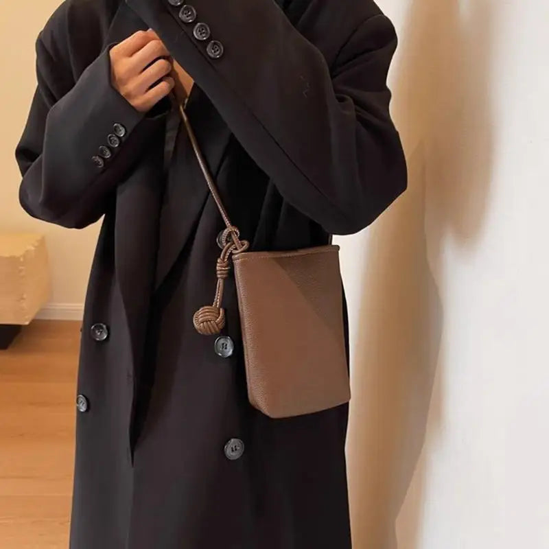 Mini Crossbody Mobile Phone Bag for Women Artistic Round Ball Design