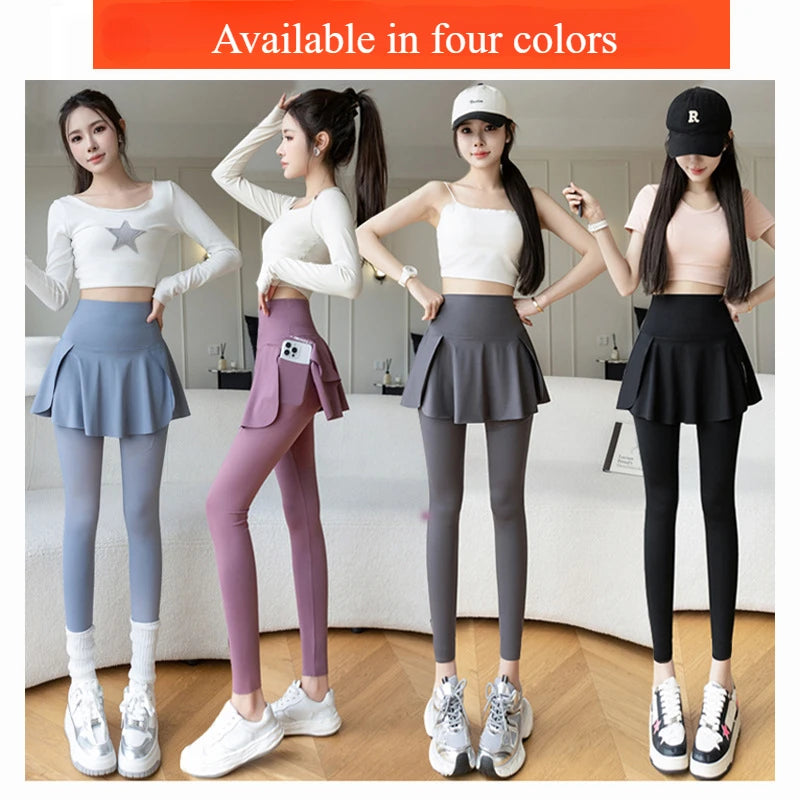 Two Pieces Leggings High Waist with Pocket Yoga Pants