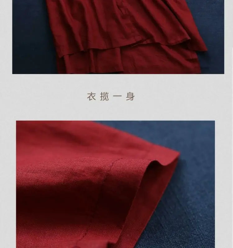 Large Skirt Cotton and Linen Long Dresses