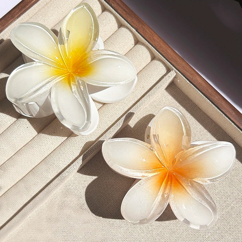 2PCS Fashion Women Flower Hair Clip Set Vacation Bohemia Egg Flower