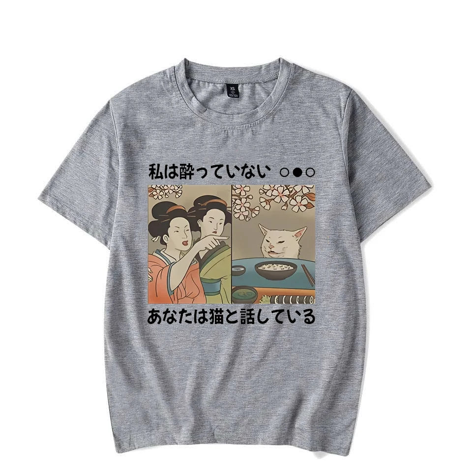 Cartoon Cat T-shirt T-shirt Harajuku Y2K
