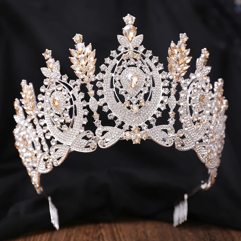 Crown Vintage Baroque Rhinestone Tiara  Hair Accessories
