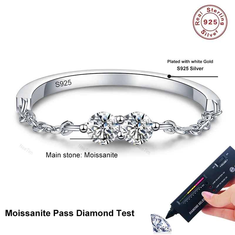 3mm Moissanite 925 Sterling Silver Eternity Band