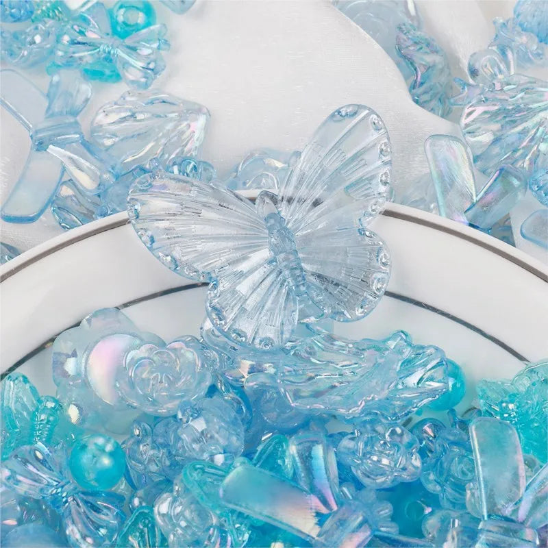 10/30/50g Acrylic Butterfly Flatback Resin Flowers Charms for Craft