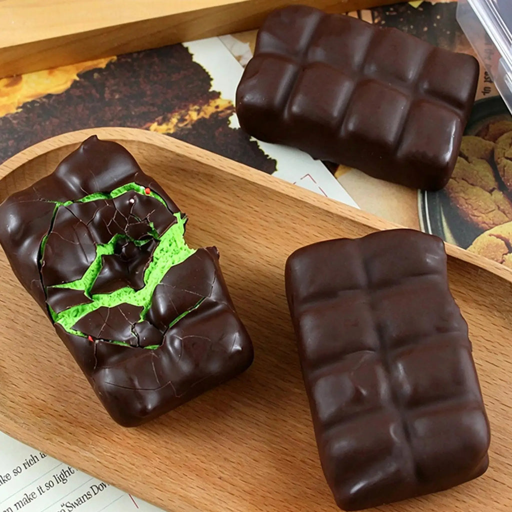 Chocolate Squishy Squeeze Toy Crispy Chocolate Wax Cracking Stress
