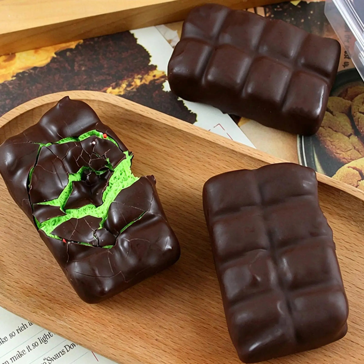 Chocolate Squishy Squeeze Toy Crispy Chocolate Wax Cracking Stress