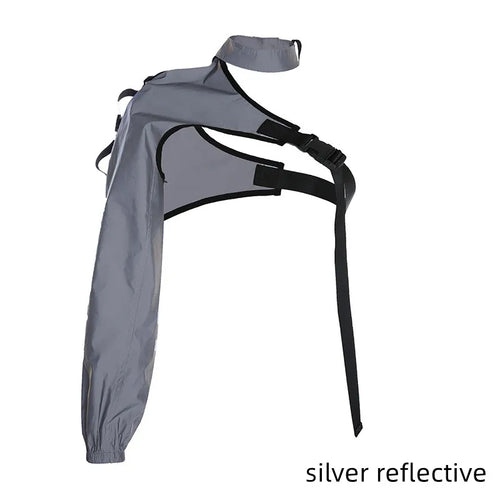 Y2k Aesthetic Reflective Women Techwear Top E-girl Punk Irregular