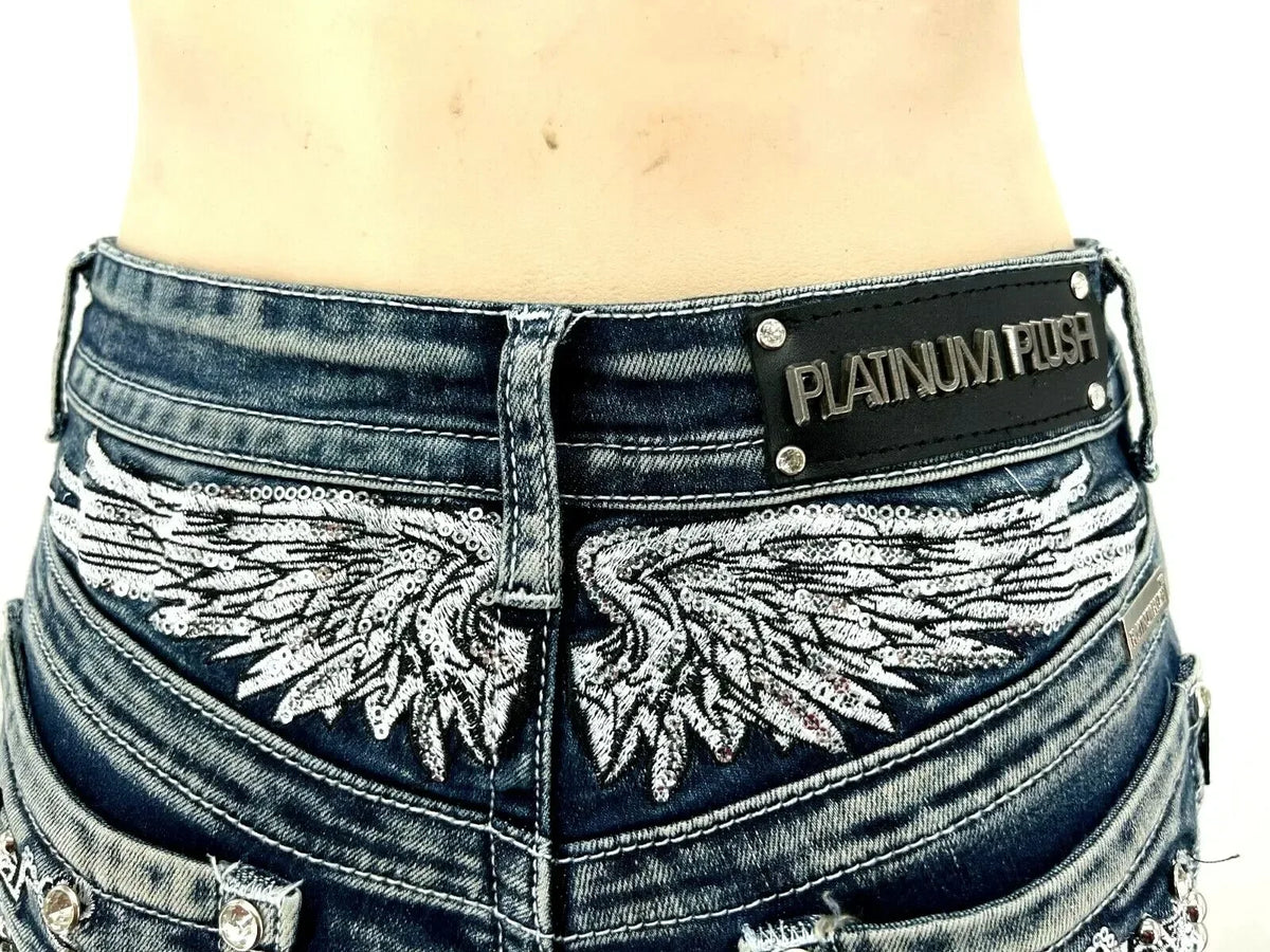 Rider Motorcycle Wing Rivet Embroidery Shorts Women Y2k Vintage Gothic
