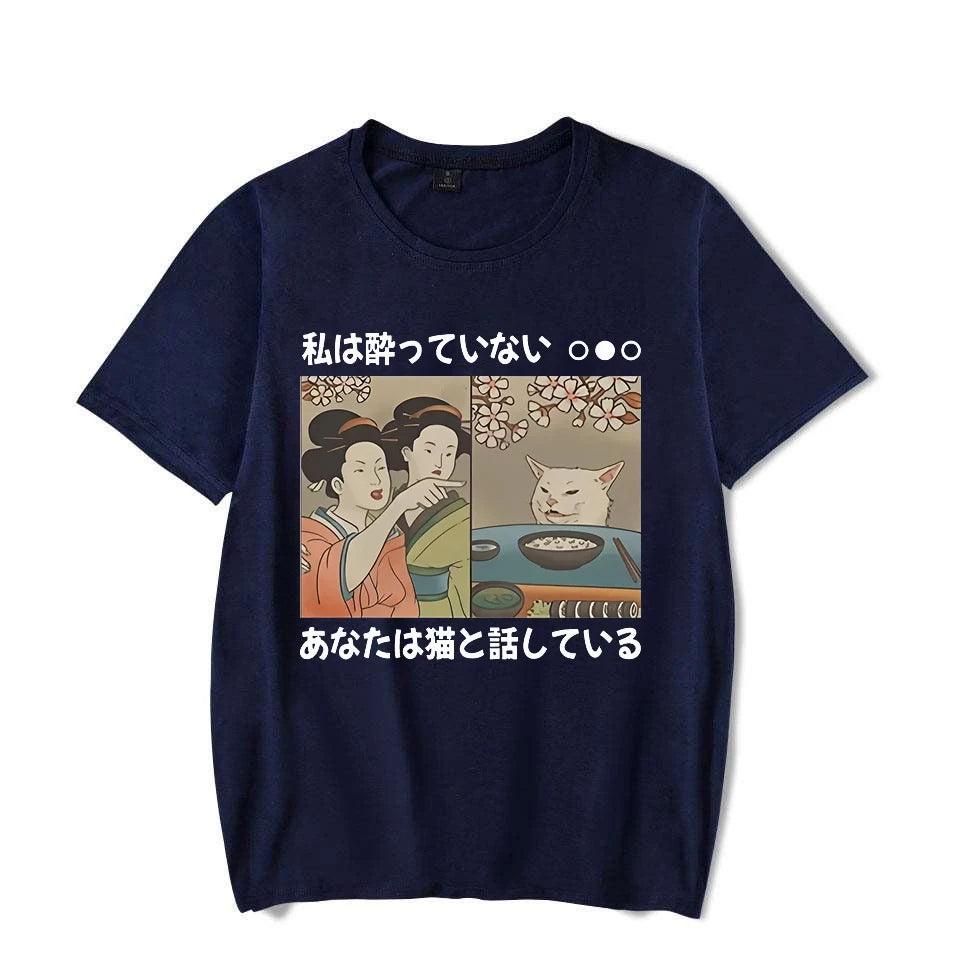 Cartoon Cat T-shirt T-shirt Harajuku Y2K