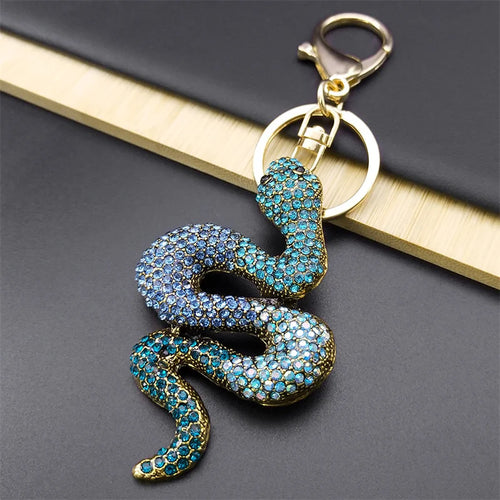 Cute Sweet Colorful Full Crystal Big Bear Key Chain Alloy Rhinestone